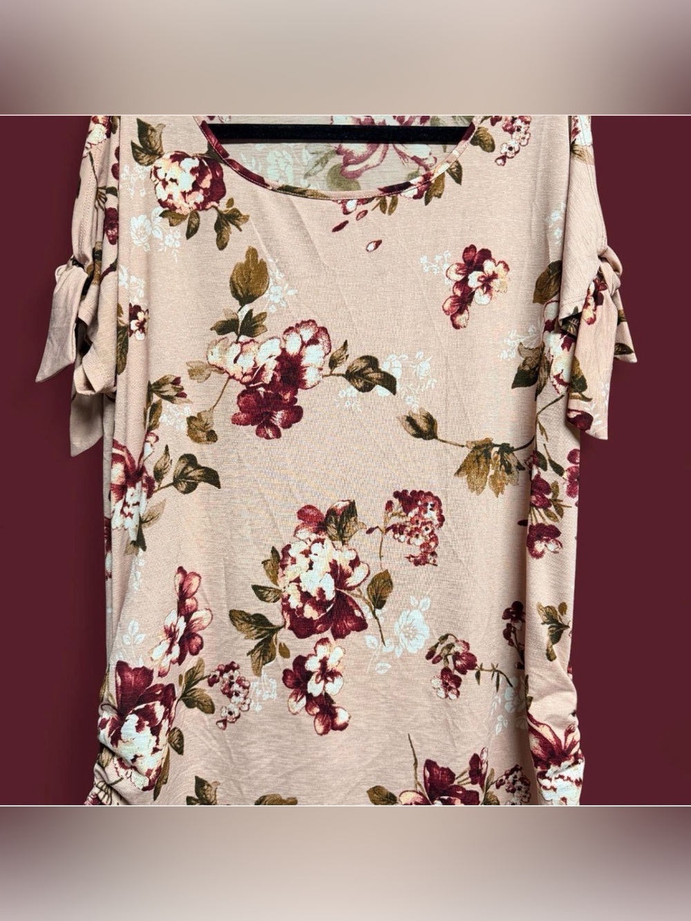 Tutta Bella Pink Floral Maternity Shirt- Sz: L